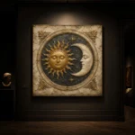 Golden Sun and Crescent Moon Sun and Moon Wall Art Canvas Print - Image 10