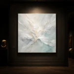 Aqua Bloom Fluid Abstract Wall Art Canvas Print - Image 9