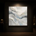 Blue Strata Fluid Abstract Wall Art Canvas Print - Image 9