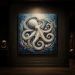Ivory Octopus Sea Life Wall Art Canvas Print - Image 7