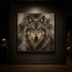 Neutral Wolf Wildlife Portrait Wall Art Canvas Print - Image 9