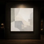 Ivory Geometry Neutral Abstract Wall Art Canvas Print - Image 7