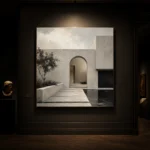 Arched Courtyard Modern Architecture Wall Art Canvas Print - Image 9