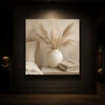 Pampas Grass Vase Serene Neutral Bedroom Wall Art Canvas Print - Image 9