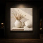 Dried Wheat Vase Serene Neutral Bedroom Wall Art Canvas Print - Image 9