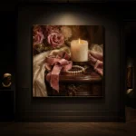Blush Ribbon Romantic Bedroom Wall Art Canvas Print - Image 10