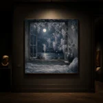 Moonlit Wisteria Window Moonlit Bedroom Wall Art Canvas Print - Image 9