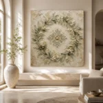 Laurel Blossom Wreath Botanical Bedroom Wall Art Canvas Print - Image 11