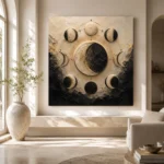Celestial Crescent Orbit Moon Phase Wall Art Canvas Print - Image 11