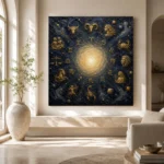Golden Zodiac Constellation Zodiac Wall Art Canvas Print - Image 11