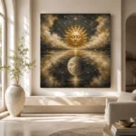 Celestial Reflection Sun and Moon Wall Art Canvas Print - Image 11