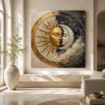 Celestial Embrace Sun and Moon Wall Art Canvas Print - Image 11