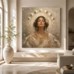 Lunar Bloom Celestial Feminine Wall Art Canvas Print - Image 11
