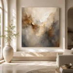 Smoky Gilded Lumen Gold Abstract Wall Art Canvas Print - Image 10
