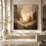 Luminous Neutral Abstract Wall Art Canvas Print - Image 10