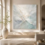 Aqua Bloom Fluid Abstract Wall Art Canvas Print - Image 10