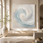 Aqua Spiral Fluid Abstract Wall Art Canvas Print - Image 10