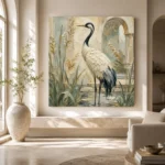 Red Crowned Crane Bird Wall Art Canvas Print - Image 10