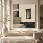 Ivory Facade Modern Architecture Wall Art Canvas Print - Image 8