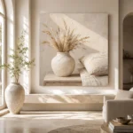 Dried Wheat Vase Serene Neutral Bedroom Wall Art Canvas Print - Image 10