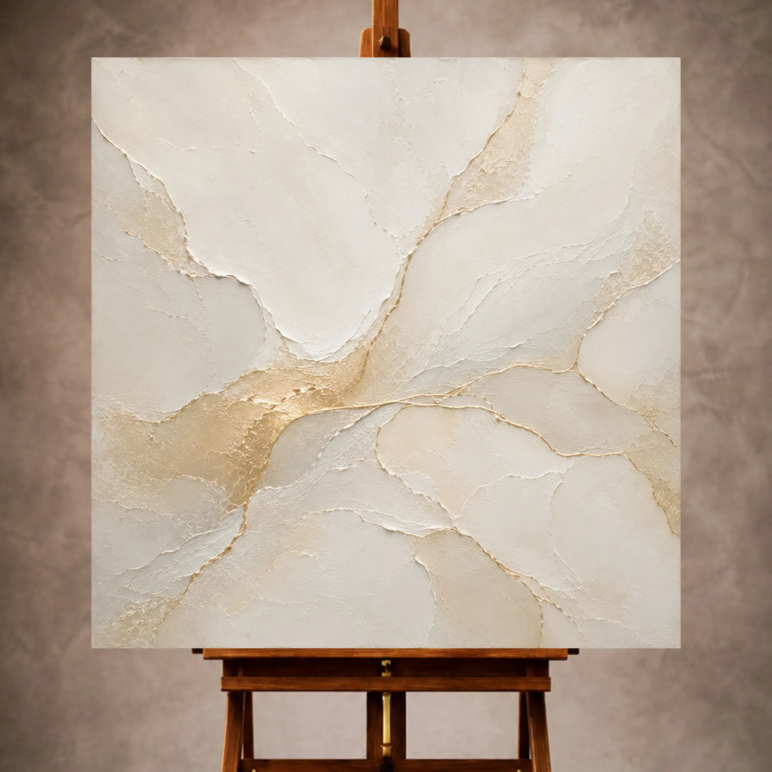 _kare mockup_Page 1_1 Pearl Gilded Current Gold Abstract Wall Art Canvas Print - Image 1