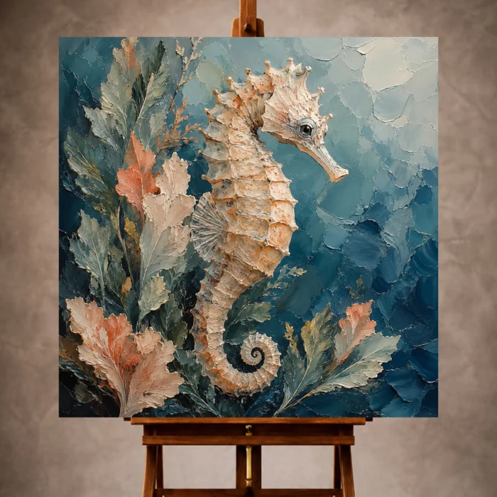 Coral Garden Seahorse Sea Life Wall Art Canvas Print