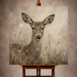 Soft Doe Wildlife Portrait Wall Art Canvas Print