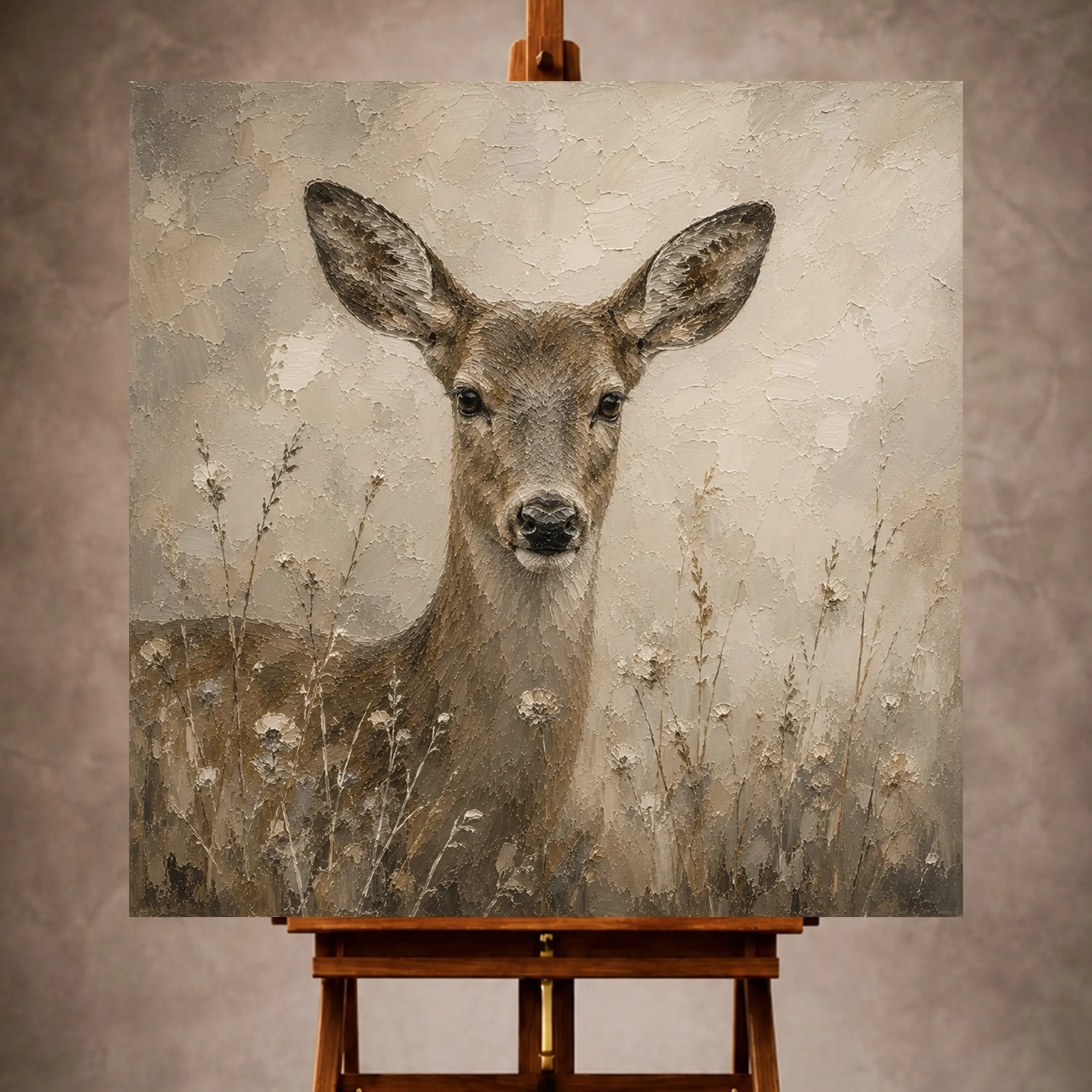 _kare mockup_Page 1_1 Soft Doe Wildlife Portrait Wall Art Canvas Print - Image 1