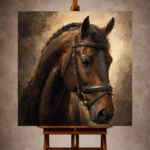 Bridled Chestnut Horse Wall Art Canvas Print