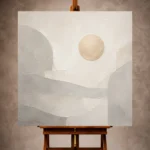 Golden Circle Neutral Abstract Wall Art Canvas Print