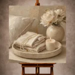 Serene Neutral Bedroom Wall Art wall art print for elegant interiors