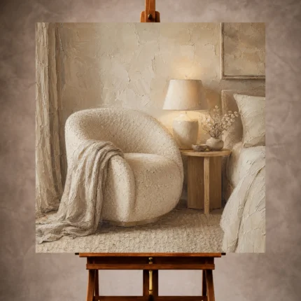 Serene Neutral Bedroom Wall Art wall art print for elegant interiors