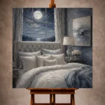 Moonlit Bedroom Wall Art wall art print for elegant interiors