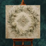 Laurel Blossom Wreath Botanical Bedroom Wall Art Canvas Print - Image 3