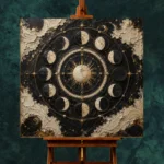 Celestial Lunar Calendar Moon Phase Wall Art Canvas Print - Image 3