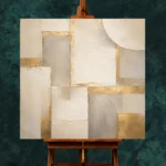 Gilded Modular Forms Gold Abstract Wall Art Canvas Print - Image 2