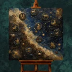 Celestial Medallion Map Zodiac Wall Art Canvas Print - Image 3