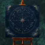 Celestial Compass Wheel Constellation Wall Art Canvas Print - Image 3