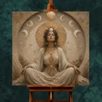Moon Sanctuary Celestial Feminine Wall Art Canvas Print - Image 3