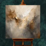 Smoky Gilded Lumen Gold Abstract Wall Art Canvas Print - Image 2