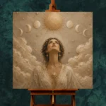 Solar Ascension Celestial Feminine Wall Art Canvas Print - Image 3