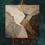 Fragmented Earth Textured Abstract Wall Art Canvas Print - Image 2