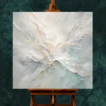 Aqua Bloom Fluid Abstract Wall Art Canvas Print - Image 2