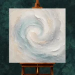 Aqua Spiral Fluid Abstract Wall Art Canvas Print - Image 2