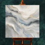 Blue Strata Fluid Abstract Wall Art Canvas Print - Image 2