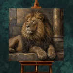 Stone Throne Lion Wall Art Canvas Print - Image 2