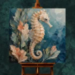 Coral Garden Seahorse Sea Life Wall Art Canvas Print - Image 2