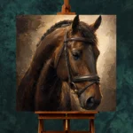 Bridled Chestnut Horse Wall Art Canvas Print - Image 2