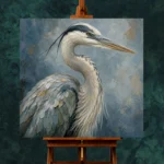 Blue Heron Portrait Bird Wall Art Canvas Print - Image 2