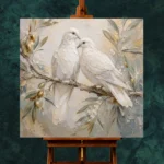 White Doves Bird Wall Art Canvas Print - Image 2